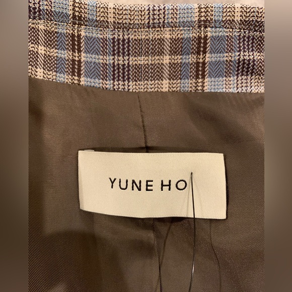 Yune HO Plaid Print Blazer Size:36 New - Picture 4 of 7